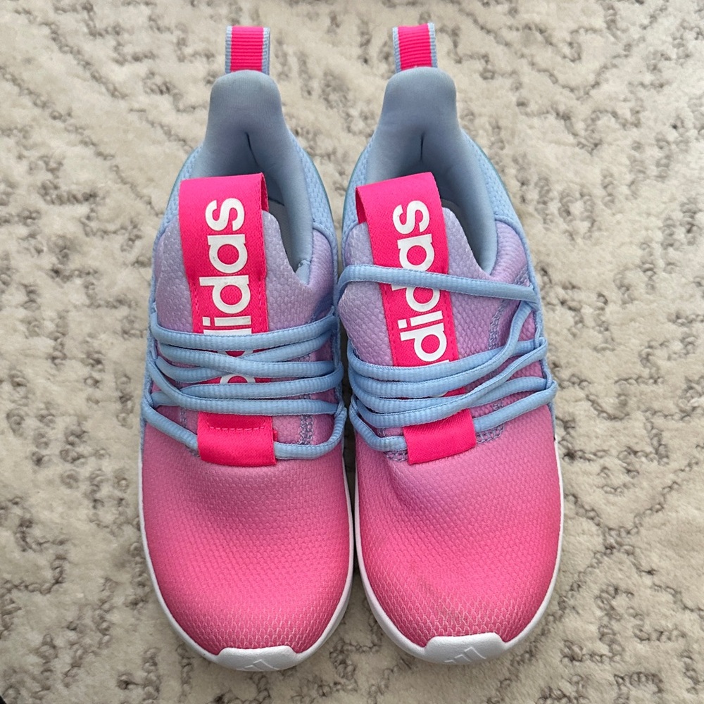adidas Kids Pink and Light Blue Athletic Slip-On Sneakers